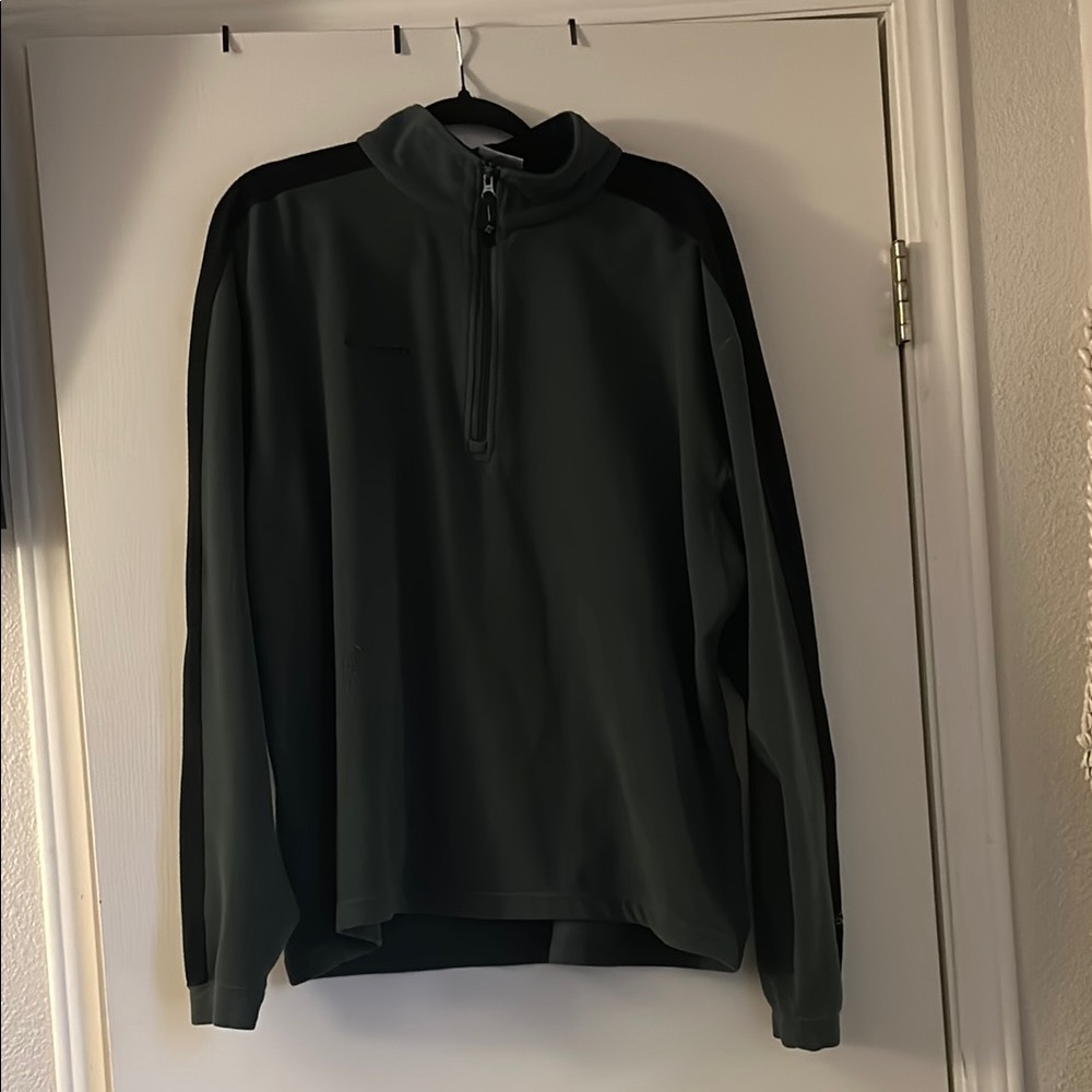 Columbia Green and Black fleece Quarter-Zip Pullover